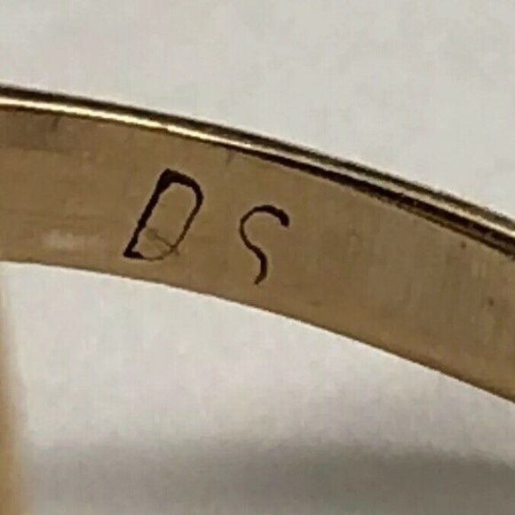 Stunning Estate VNT Solid 10K Yellow Gold Jade Jadeite Cabochon Ring Size 7 - Picture 8 of 13